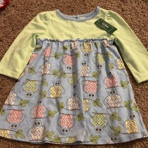 NWT L.L. Bean owl dress 6/12 months Brand new